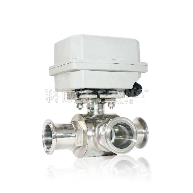 衛(wèi)生級卡箍不銹鋼三通微型電動球閥_A550-T38-S3-B