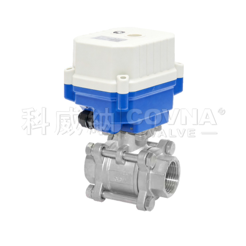 微型電動不銹鋼三片式螺紋球閥_A150-T系列_A150-S23-B